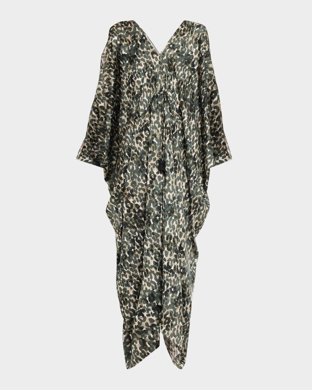Shalev Leopard Satin Maxi Dress